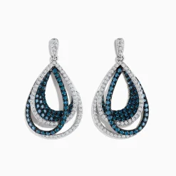 Earrings|Effy Jewelry Bella Bleu 14K White Gold Blue and White Diamond Earrings