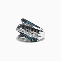 Rings|Effy Jewelry Bella Bleu 14K White Gold Diamond Crossover Ring, 2.08 TCW