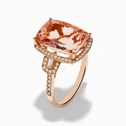 Rings|Effy Jewelry Blush 14K Rose Gold Morganite and Diamond Cocktail Ring