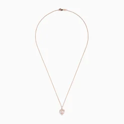 Necklaces & Pendants|Effy Jewelry Blush 14K Rose Gold Morganite and Diamond Heart Pendant, 1.88 TCW