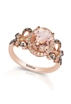 Rings|Effy Jewelry Blush 14K Rose Gold Morganite and Diamond Ring, 2.64 TCW