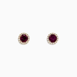 Earrings|BH Multi Bordeaux 14K Gold Rhodolite Garnet and Diamond Earrings, 1.22 TCW