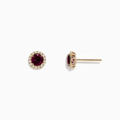 Earrings|BH Multi Bordeaux 14K Gold Rhodolite Garnet and Diamond Earrings, 1.22 TCW
