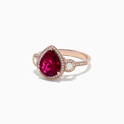Rings|BH Multi Bordeaux 14K Rose Gold Rhodolite Garnet and Diamond Ring, 3.32 TCW