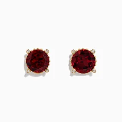 Earrings|BH Multi Bordeaux 14K Yellow Gold Garnet and Diamond Earrings, 11.32 TCW