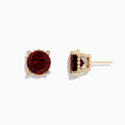Earrings|BH Multi Bordeaux 14K Yellow Gold Garnet and Diamond Earrings, 11.32 TCW