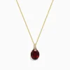 Necklaces & Pendants|BH Multi Bordeaux 14K Yellow Gold Garnet and Diamond Pendant, 4.68 TCW
