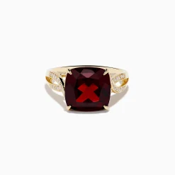 Rings|Effy Jewelry Bordeaux 14K Yellow Gold Garnet and Diamond Ring