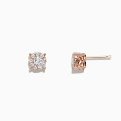 Earrings|effyjewelry.com Bouquet 14K Rose Gold Diamond Cluster Stud Earrings, 0.50 TCW