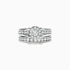 Rings|Effy Jewelry Bouquet 14K White Gold Channel Set Diamond Engagement u0026 Wedding Ring Set, 1.48 TCW