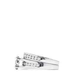 Rings|Effy Jewelry Bouquet 14K White Gold Channel Set Diamond Engagement u0026 Wedding Ring Set, 1.48 TCW