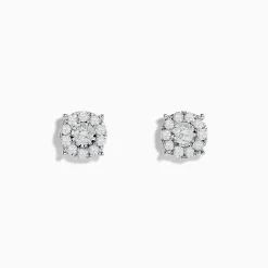 Earrings|Effy Jewelry Bouquet 14K White Gold Diamond Cluster Stud Earrings 0.96 TCW