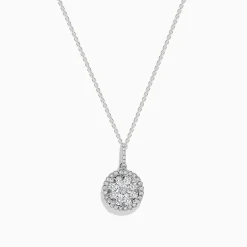 Necklaces & Pendants|Effy Jewelry Bouquet 14K White Gold Diamond Cluster Pendant 1.04 TCW