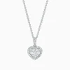 Necklaces & Pendants|Effy Jewelry Bouquet 14K White Gold Diamond Heart Pendant, 0.45 TCW
