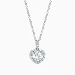 Necklaces & Pendants|Effy Jewelry Bouquet 14K White Gold Diamond Heart Pendant, 0.45 TCW