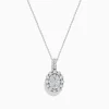 Necklaces & Pendants|Effy Jewelry Bouquet 14K White Gold Oval Diamond Pendant