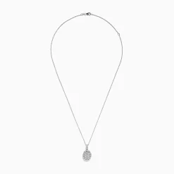 Necklaces & Pendants|Effy Jewelry Bouquet 14K White Gold Oval Diamond Pendant
