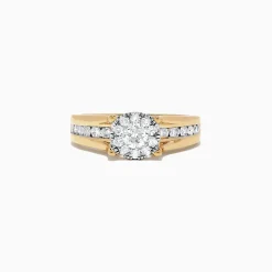 Rings|Effy Jewelry Bouquet 14K Yellow Gold Channel Set Diamond Engagement u0026 Wedding Ring Set, 1.48 TCW