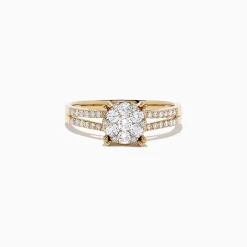 Rings|effyjewelry.com Bouquet 14K Yellow Gold Diamond Cluster Ring, 0.56 TCW