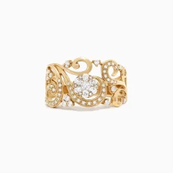 Rings|Effy Jewelry Bouquet 14K Yellow Gold Diamond Filigree Ring, 0.53 TCW