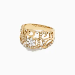 Rings|Effy Jewelry Bouquet 14K Yellow Gold Diamond Filigree Ring, 0.53 TCW
