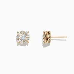 Earrings|effyjewelry.com Bouquet 14K Yellow Gold Diamond Cluster Earrings, 0.93 TCW