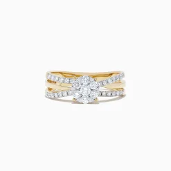 Rings|BH Multi Bouquet 14K Yellow Gold Diamond Cluster Ring, 0.39 TCW