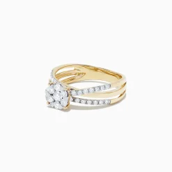 Rings|BH Multi Bouquet 14K Yellow Gold Diamond Cluster Ring, 0.39 TCW