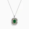 Necklaces & Pendants|Effy Jewelry Brasilica 14K Two Tone Gold Emerald and Diamond Pendant, 2.09 TCW