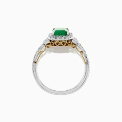 Rings|BH Multi Brasilica 14K Two Tone Gold Emerald and Diamond Ring, 1.90 TCW
