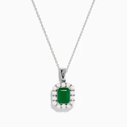 Necklaces & Pendants|Effy Jewelry Brasilica 14K Two-Tone Gold Emerald and Diamond Pendant