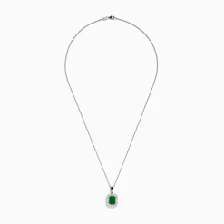 Necklaces & Pendants|Effy Jewelry Brasilica 14K Two-Tone Gold Emerald and Diamond Pendant