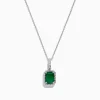 Necklaces & Pendants|Effy Jewelry Brasilica 14K White Gold Emerald and Diamond Pendant, 1.55 TCW