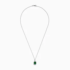 Necklaces & Pendants|Effy Jewelry Brasilica 14K White Gold Emerald and Diamond Pendant, 1.55 TCW
