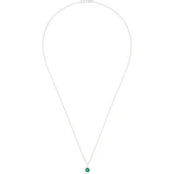 Necklaces & Pendants|Effy Jewelry Brasilica 14K White Gold Emerald and Diamond Pendant, 0.41 TCW