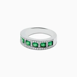Rings|Effy Jewelry Brasilica 14K White Gold Emerald and Diamond Ring