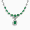 Necklaces & Pendants|BH Multi Brasilica 14K White Gold Emerald and Diamond Necklace