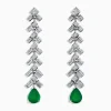 Earrings|Effy Jewelry Brasilica 14K White Gold Emerald and Diamond Drop Earrings
