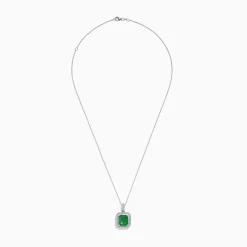 Necklaces & Pendants|Effy Jewelry Brasilica 14K White Gold Emerald and Diamond Pendant