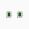 Earrings|Effy Jewelry Brasilica 14K White u0026 Yellow Gold Emerald and Diamond Earrings