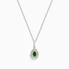 Necklaces & Pendants|Effy Jewelry Brasilica 14K White u0026 Yellow Gold Emerald and Diamond Pendant