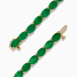 Bracelets|Effy Jewelry Brasilica 14K Yellow Gold Emerald Tennis Bracelet