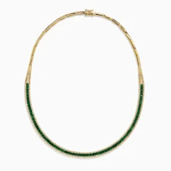Necklaces & Pendants|BH Multi Brasilica 14K Yellow Gold Emerald and Diamond Necklace