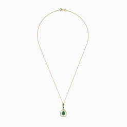 Necklaces & Pendants|Effy Jewelry Brasilica 14K Yellow Gold Emerald and Diamond Pendant, 1.43 TCW
