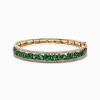 Bracelets|BH Multi Brasilica 14K Yellow Gold Emerald and Diamond Bangle, 6.81 TCW