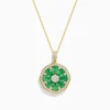 Necklaces & Pendants|BH Multi Brasilica 14K Yellow Gold Emerald and Diamond Pendant