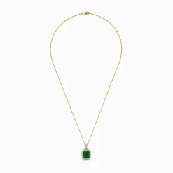 Necklaces & Pendants|BH Multi Brasilica 14K Yellow Gold Emerald and Diamond Pendant