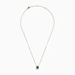 Necklaces & Pendants|Effy Jewelry Brasilica 14K Yellow Gold Emerald and Diamond Necklace
