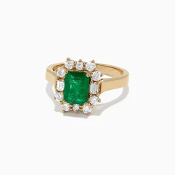 Rings|Effy Jewelry Brasilica 14K Yellow Gold Emerald and Diamond Ring, 2.09 TCW