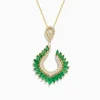 Necklaces & Pendants|BH Multi Brasilica 14K Yellow Gold Emerald and Diamond Pendant